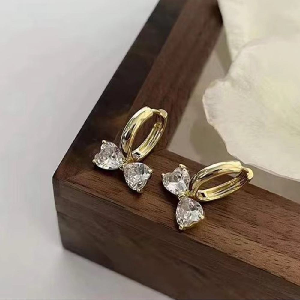 Gold Hoop Bow Earrings